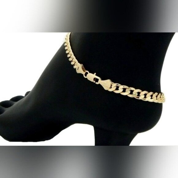 Stampd Accessories - 14k gold Bonded‎ stamped Italian link anklet (NOT SOLID GOLD